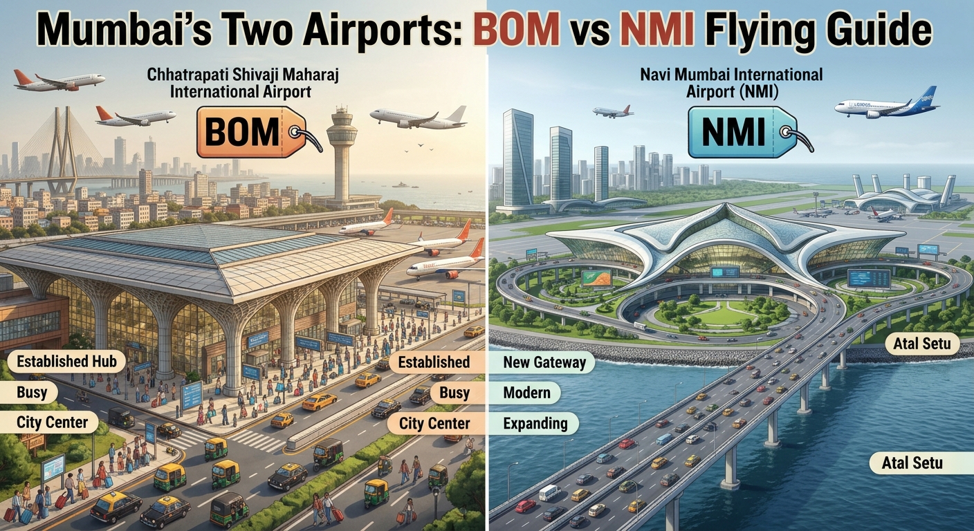 Mumbai's two airports — BOM vs Navi Mumbai (NMI) flying guide